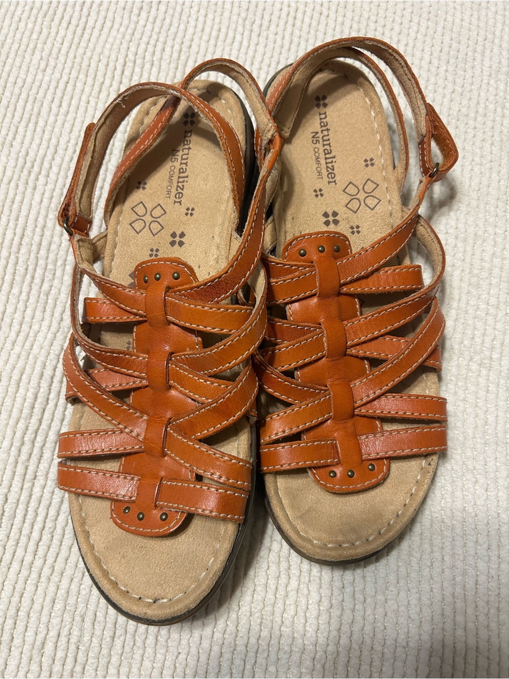 Naturalizer Women's Strappy Leather Sandals — Cognac